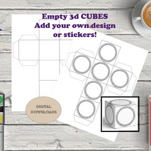 Empty 3d Cube INSTANT DOWNLOAD to cut out Homeschool Sunday school Christian Kids Activities