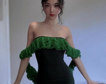 Handmade Knit & Crochet Mini Dress