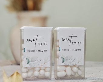 Printable Tic-Tac-Toe, Mints, Candy Label Template, Editable in Canva for Weddings/Birthdays/Events - White Flowers