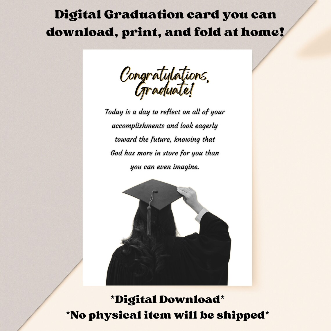 Printable Graduation Card, Religious Graduation Card, Personalized Card ...