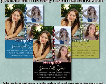 Instant download customizable graduation invitation template