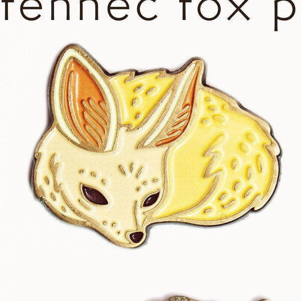 FENNEC FOX enamel pin -- desert fox brooch -- fennec fox jewelry -- kawaii fennec fox gift -- animal brooch gift for her