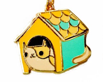 Housewarming Keychain — House Keyring — First House Warming Gift — New Home Gift — Cat Keychain — Pet Sitter Gift — Cat Sitter Gift