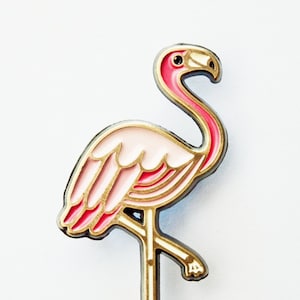 FLAMINGO enamel pin — pink flamingo gift brooch -- flamingo lapel pin -- tropical gifts -- boygirlparty -- tropical jewelry -- animal pins