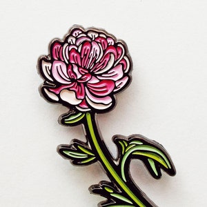 Pioen boutonnière pin -- metalen bloemen bruiloft revers pin bloem -- pastel Goth emaille pins roze corsages pastel esthetiek -- boutineers