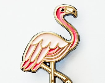 FLAMINGO enamel pin — pink flamingo gift brooch -- flamingo lapel pin -- tropical gifts -- boygirlparty -- tropical jewelry -- animal pins