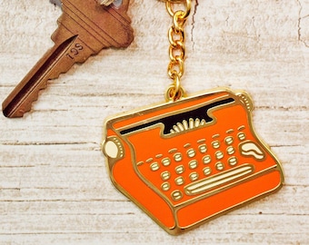 Porte-clés esthétique Cottagecore — Porte-clés de la machine à écrire pour femmes — Cadeaux de la meilleure amie — Cadeaux bookish pour les écrivains — Stylo Pal Cadeaux — Porte-clés