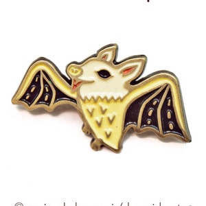 Bat Pin — Cute Bat Gift — Halloween Pins — Fruit Bat Enamel Pin — Kawaii Goth — Witch Enamel Pin — Kawaii Halloween — Witchy Jewelry Bat