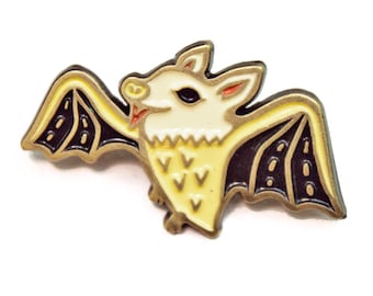 Bat Pin — Cute Bat Gift — Halloween Pins — Fruit Bat Enamel Pin — Kawaii Goth — Witch Enamel Pin — Kawaii Halloween — Witchy Jewelry Bat