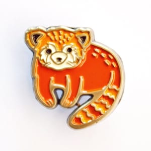 Red Panda Pin - Cute Enamel Pins for backpacks - red panda jewelry - whimsical animal art - small gift - silly gift - animal enamel pin