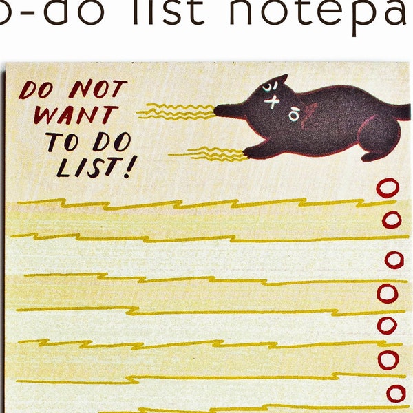 FUNNY CAT gifts * To do list * coworker gift, black cat office supplies, i do what i want, cat gift for friend, funny gift, cat lover gift