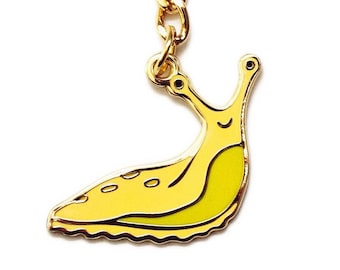Banana Slug Keychains by boygirlparty — Yellow Slug Cute Aesthetic Keychain Charm — Santa Cruz California Mascot — Gift for Student