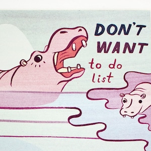 Funny 2025 Gift — To Do List Notepad — Teacher Gift — 2025 Gag Gift for Friends — Funny Hippo Gifts — Hippopotamus gifts