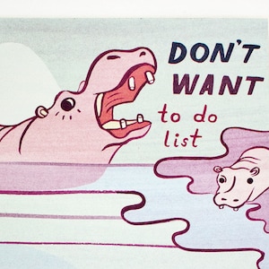 Funny 2024 Gift — To Do List Notepad — Teacher Gift — 2024 Gag Gift for Friends — Funny Hippo Gifts — Hippopotamus gifts