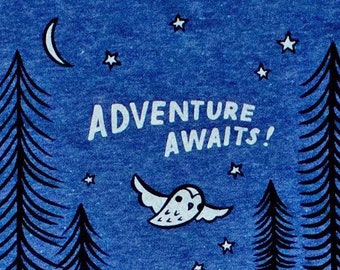 ADVENTURE AWAITS shirt — Graphic t shirts for women with sayings — Graphic Tees for Women — Camping Shirts for Women — v neck t shirt — camp