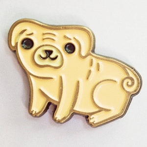 Cute Dog Enamel Pin Pug Brooch funny pug pin cute pug enamel pin kawaii pug pin badge Etsy Cute Pin Brooches image 2