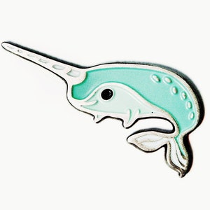 NARWHAL PIN — Enamel Pins and badges — whale enamel pin — tween girl gifts — teen girl gifts — Kawaii Cute Narwhal lapel pin