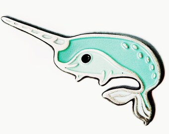 NARWHAL PIN — Enamel Pins and badges — whale enamel pin — tween girl gifts — teen girl gifts — Kawaii Cute Narwhal lapel pin