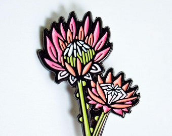 Feminist Pin — Flower Enamel Pin — Protea Jewelry — Protea Pin — Pastel Flower Pin — Etsy Gifts for Women Unique — wildflower enamel pin