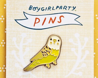 Parakeet Enamel Pin — Unique Gifts for Friends — Stocking Stuffer for Her — Cute Enamel Pins — Birb Lapel Pins — Budgie Jewelry