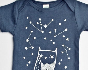 Organic baby clothes — Starry Night Baby Shower Gift — Constellation baby clothes — Owl Baby Shower — Cute Baby Boy Clothes — Boy Baby Gift