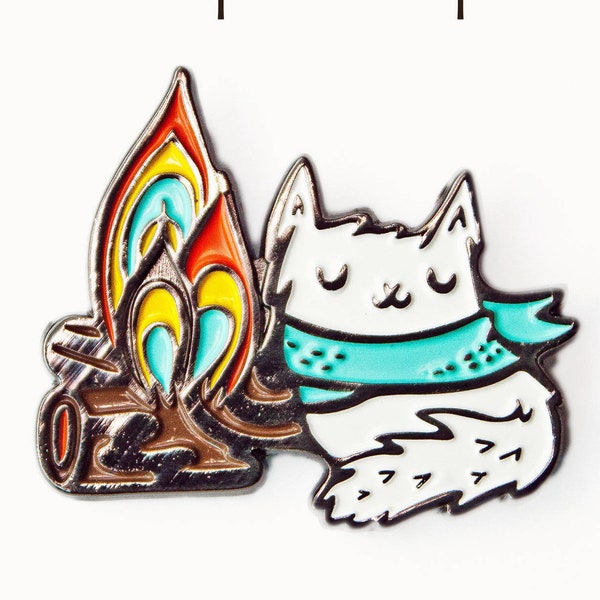 Camping Enamel Pin — Cat Pin — Top Sellers 2023 — Outdoor Gift — Best Selling Items — Cat Dad Gift — Unique Camping Party Gift — Bestsellers