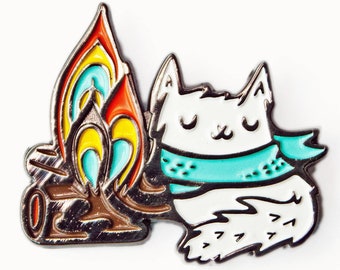 Camping Enamel Pin — Cat Pin — Top Sellers 2023 — Outdoor Gift — Best Selling Items — Cat Dad Gift — Unique Camping Party Gift — Bestsellers