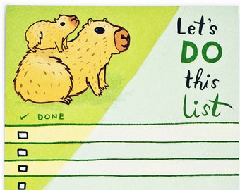 Inspirational Work from Home Gifts — Capybara To Do List Notepad — Team Work Motivation Animal Lover Gift — Best Holiday Gift for Teachers