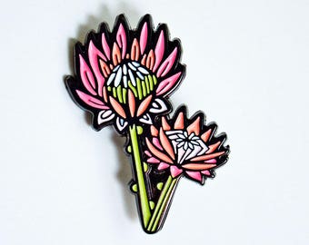 Plant Enamel Pin — PROTEA Flower Pin — Aesthetic Pins — Care package for her — pins for bags alt — Miss You Gift — Cottagecore