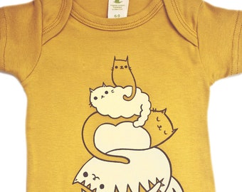 Organic Baby Clothes — Gender Neutral Baby Outfit — Cat Baby Clothing – Modern Adorable Affordable — Best baby gifts