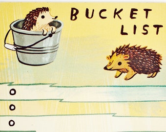 Bucket List Notepad — Mom Christmas Gift Ideas — Retirement gifts for women — Gift for Friend — Cute Stationary — Pet Hedgehog Secret Santa