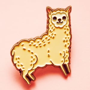 Alpaca Enamel Pin — Llama Gifts for Teen Girl — Vegan Pins — Small Christmas Gift Ideas for friends — Farmcore Cottagecore Gifts for Her