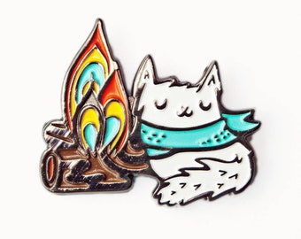 Campfire Backpack Pin — ENAMEL PIN — Unique Camping Gifts  — Cute Camper Gift — Bonfire Pin — Wanderlust gift for Campers — boygirlparty