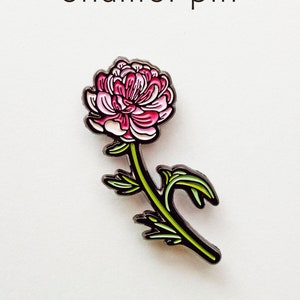 PEONY pin flower enamel pin jewelry Gift for Her Plant Pin Peony Jewelry Nature Inspired Gardening gift for women peony brooch image 6