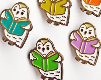 Cottagecore Aesthetic Pins for Backpack — Bookish Gifts Christmas — Owl Enamel Pin — Teacher Gifts — Ready to Ship Gift under 25 — Pin Game