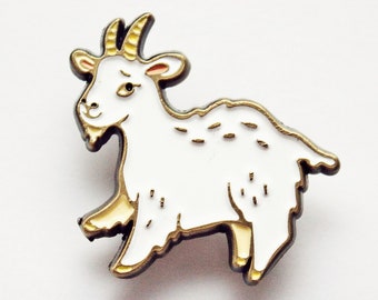 Cute Enamel Pins — Goat Gifts — Goat Enamel Pin — Mountain goat pin — animal pins for backpacks — dark cottagecore, lapel pin, billy goat