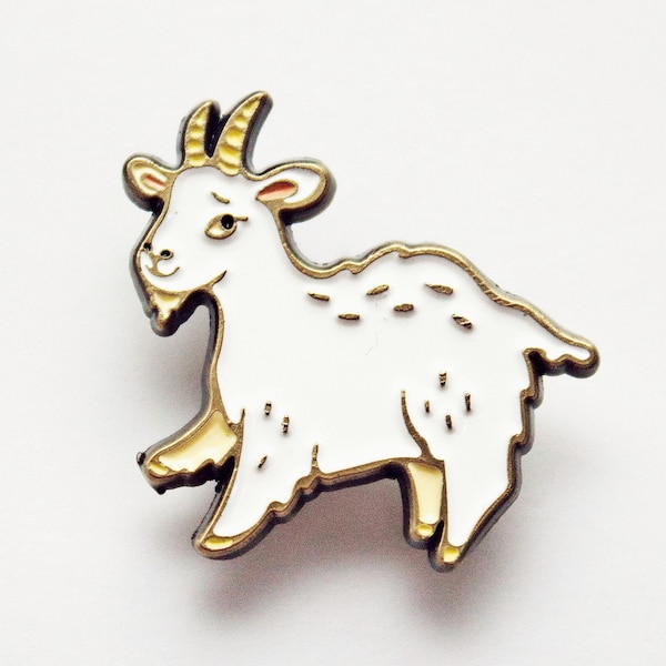 Cute Enamel Pins — Goat Gifts — Goat Enamel Pin — Mountain goat pin — animal pins for backpacks — dark cottagecore, lapel pin, billy goat