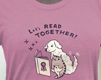 Reading T Shirt for Women — Librarian Gift / Teacher Shirts — Literary shirt — Book T shirt — Book Lover Gift — I Love Reading — Organic