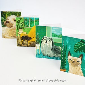 Ensemble de cartes fabriquées à la main — Cartes de voeux vierges pour les amoureux des animaux par boygirlparty — Cartes manuscrites, Cartes de correspondance pour les amoureux des animaux de compagnie, Papeterie pour chien