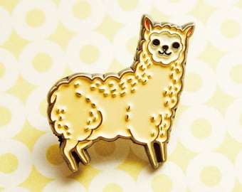 Alpaca Enamel Pin — Llama Gifts for Teen Girl — Vegan Pins — Small Christmas Gift Ideas for friends — Farmcore Cottagecore Gifts for Her