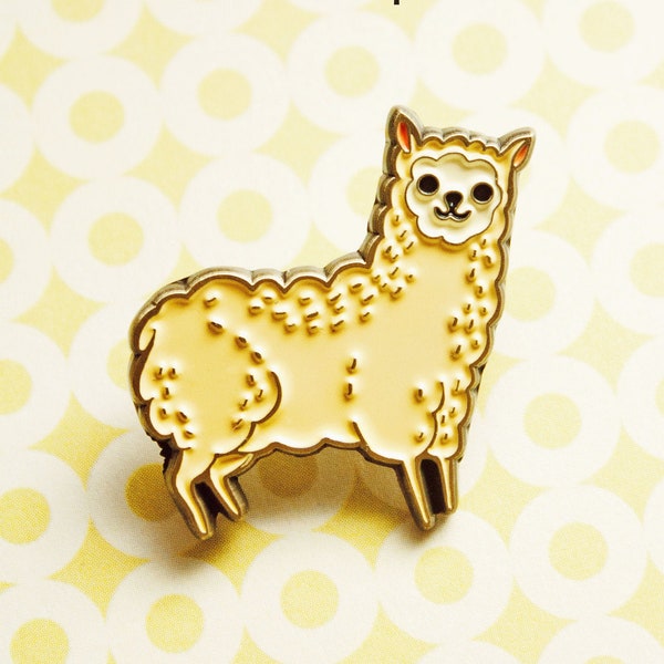 Alpaca Enamel Pin — Llama Gifts for Teen Girl — Vegan Pins — Small Christmas Gift Ideas for friends — Farmcore Cottagecore Gifts for Her