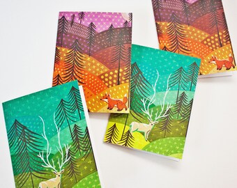 Illustrated Notecard Set – Blank note cards // Handmade Cards with envelopes Set – Sunrise Sunset Art Note Cards Set – Greeting Card Pack