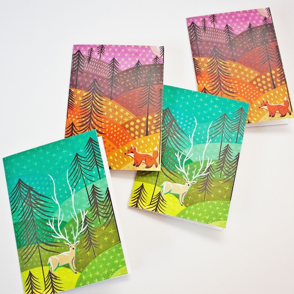 Illustrated Notecard Set – Blank note cards // Handmade Cards with envelopes Set – Sunrise Sunset Art Note Cards Set – Greeting Card Pack