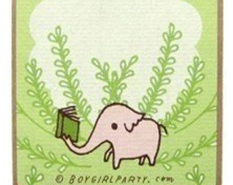 Elephant BOOK LABELS — bookplate stickers — ex libris book stickers — cute elephant stickers for books — from the library of