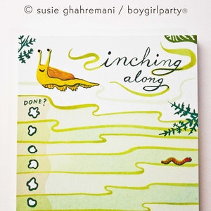 Cute Notepad — Slug To do list notepad — Keep Going Inching Along — Banana Slug Snail Gift — Motivational Daily Task Organizer — Encouraging