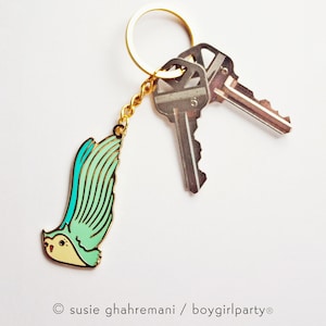 Cute Keychain — Owl Enamel Keychain —  Indie car accessories, Cool College Dorm Decor — Indie room decor, Flying Owl Keychain for teacher