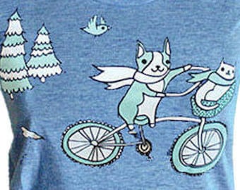 Dog on bike GRAPHIC TEE -- dog lover graphic t shirts -- cool graphic tees mens gifts -- creative t shirts -- hipster t shirts online shop