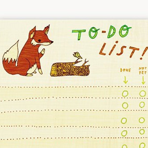 TO DO NOTEPAD - inspirational gift for her -- to do list fox notepad -- girlfriend mindfulness gift -- bujo daily planner -- graduation gift