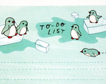 To-Do List Notepad Daily To Do List todo list notepad, college student gift, to do list notepad - penguin gift