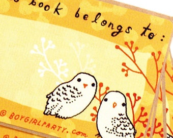 Bookplate Stickers – Ex Libris – Owl book labels for teachers – Personal Library – This Book Belongs To Stickers – Reader Gift Kids